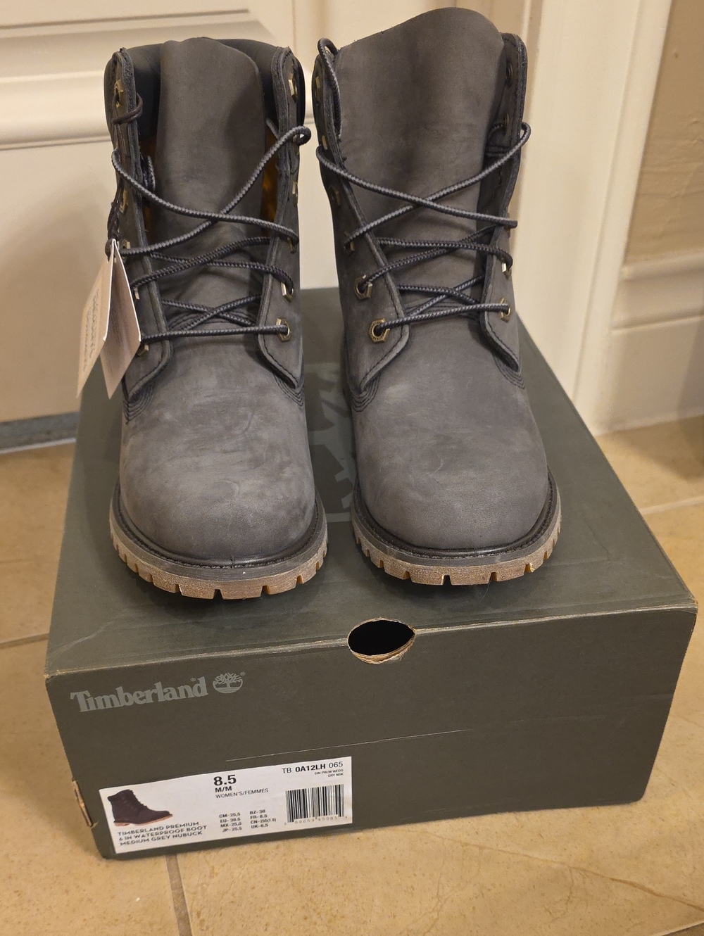 Timberland Women's Charcoal Gray Lace-Up Combat Boots